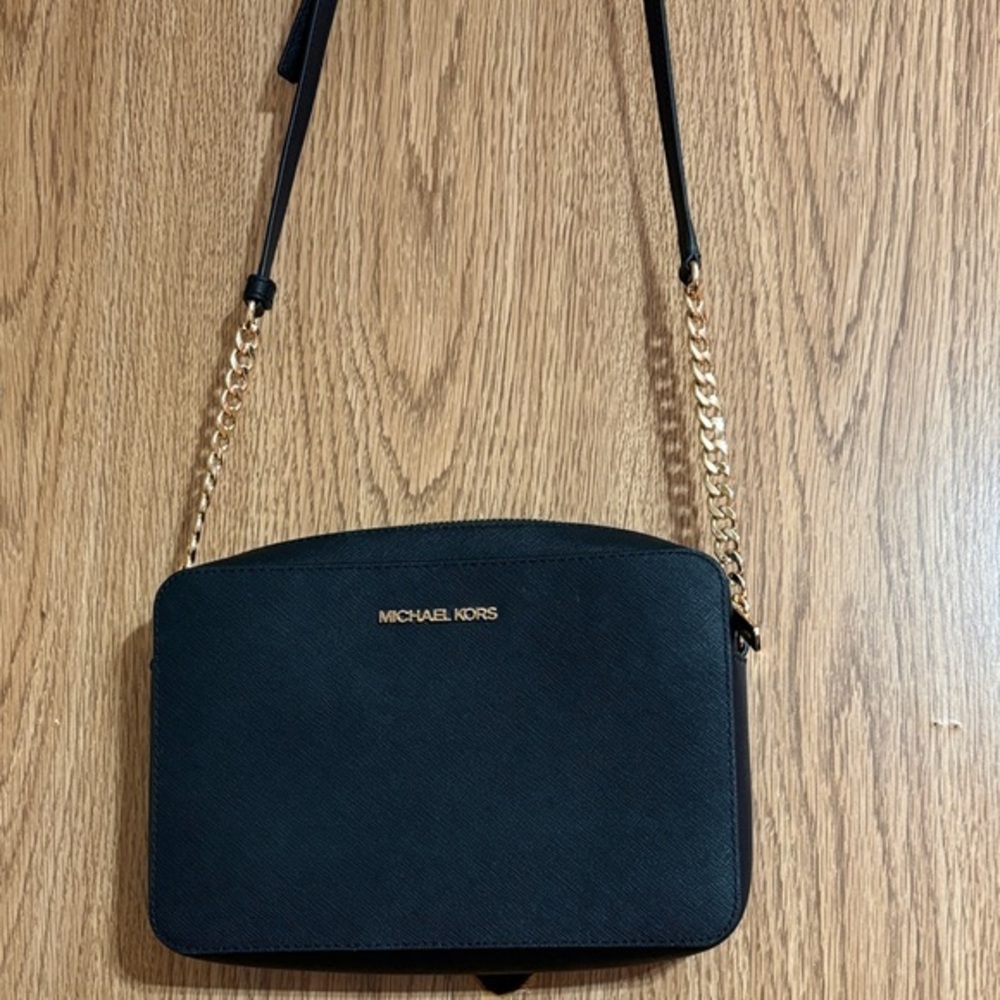Michael Kors Black and Gold Crossbody Bag